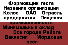 Формовщик теста › Название организации ­ Колос-3, ОАО › Отрасль предприятия ­ Пищевая промышленность › Минимальный оклад ­ 21 000 - Все города Работа » Вакансии   . Мордовия респ.